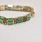 Vintage Gold Tone Green Chalcedony Tennis Bracelet – 18.5cm – Costume Jewellery