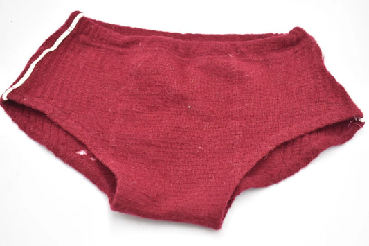 Vintage 1920s Men's Maroon Red Wool Swimming Trunks Capstan