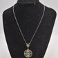 Vintage Silver Metal Rainbow Rhinestone Pendant Necklace