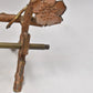 Antique Art Nouveau Brass Tabletop Dinner Gong Rose & Thorns with Striker