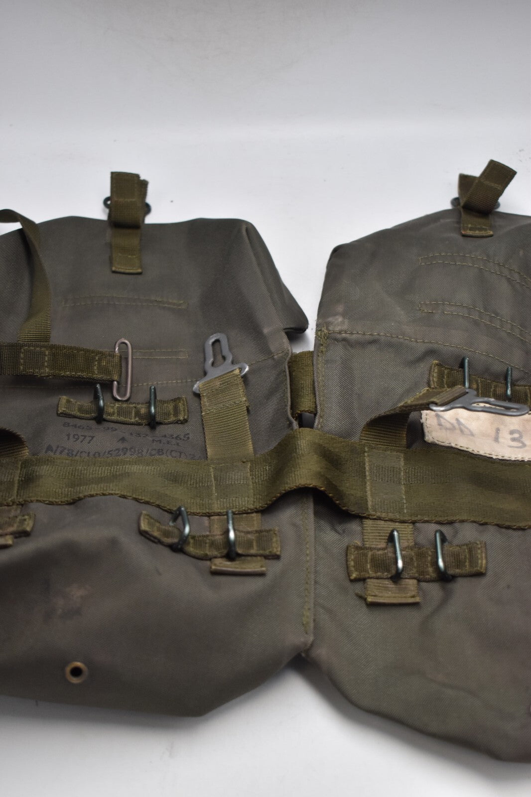British Army 58 Pattern MKII Nylon/Butyl Trials Kidney Pouches – Dated 1977