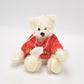 Vintage Artist Teddy Bear White Mohair Red Lifeboats Top Fully Jointed 18cm