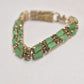 Vintage Gold Tone Green Chalcedony Tennis Bracelet – 18.5cm – Costume Jewellery