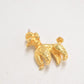 Vintage Gold Metal Poodle Dog Necklace Pendant 9.12g