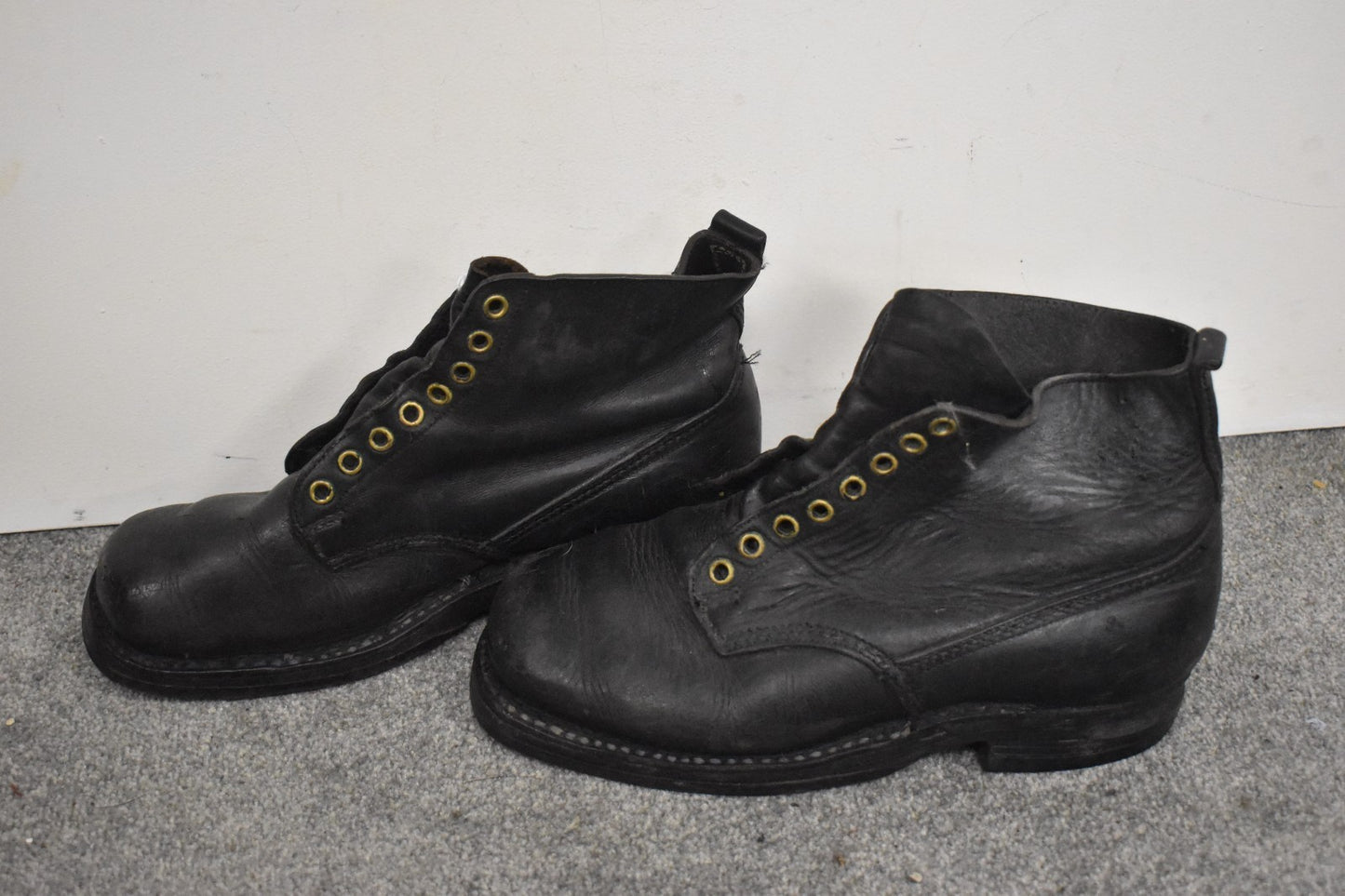 Vintage 1950s Norwegian Military Leather Combat Boots – UK Size 7