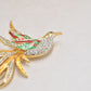 Vintage Seta Bird of Paradise Brooch – Gold Tone, Rhinestone & Enamel