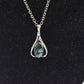 Vintage Sterling Silver 925 Mother of Pearl Abalone Modernist Pendant Necklace