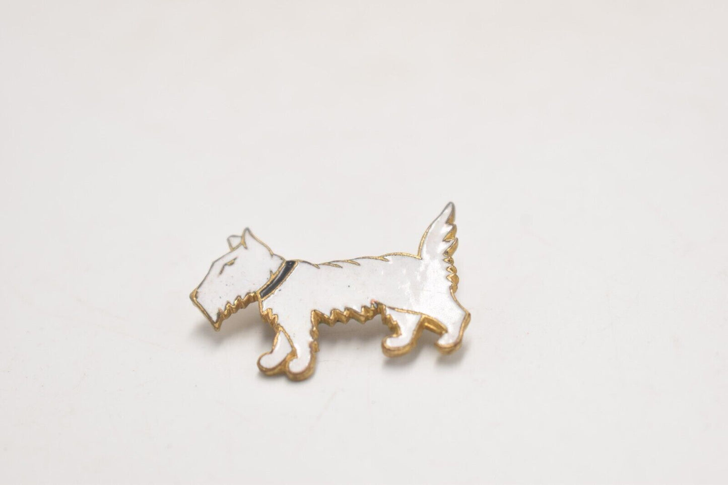 Vintage White Scottie Dog Pin Badge/Brooch