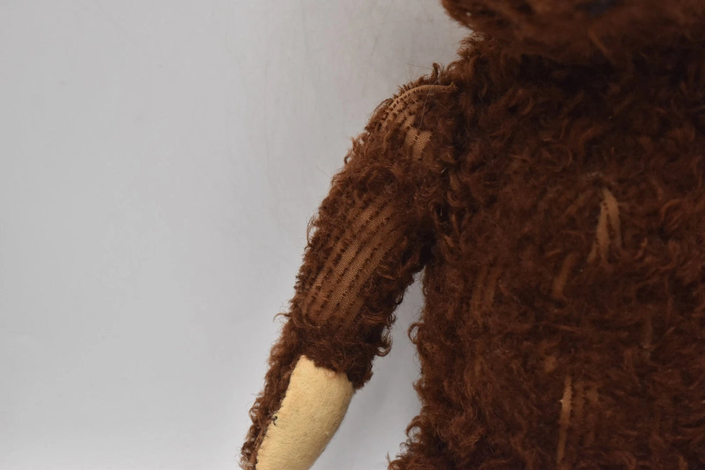 Antique American Mohair Teddy Bear Black Boot Button Eyes Fully Jointed 44cm