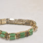 Vintage Gold Tone Green Chalcedony Tennis Bracelet – 18.5cm – Costume Jewellery