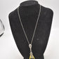 Vintage Sterling Silver 925 and Lemon Amber Modernist Pendant Necklace 45cm
