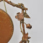 Antique Art Nouveau Brass Tabletop Dinner Gong Rose & Thorns with Striker