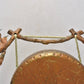 Antique Art Nouveau Brass Tabletop Dinner Gong Rose & Thorns with Striker