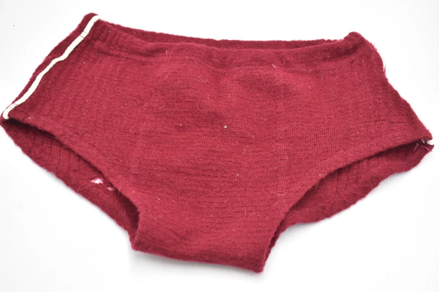 Vintage 1920s Men's Maroon Red Wool Swimming Trunks Capstan