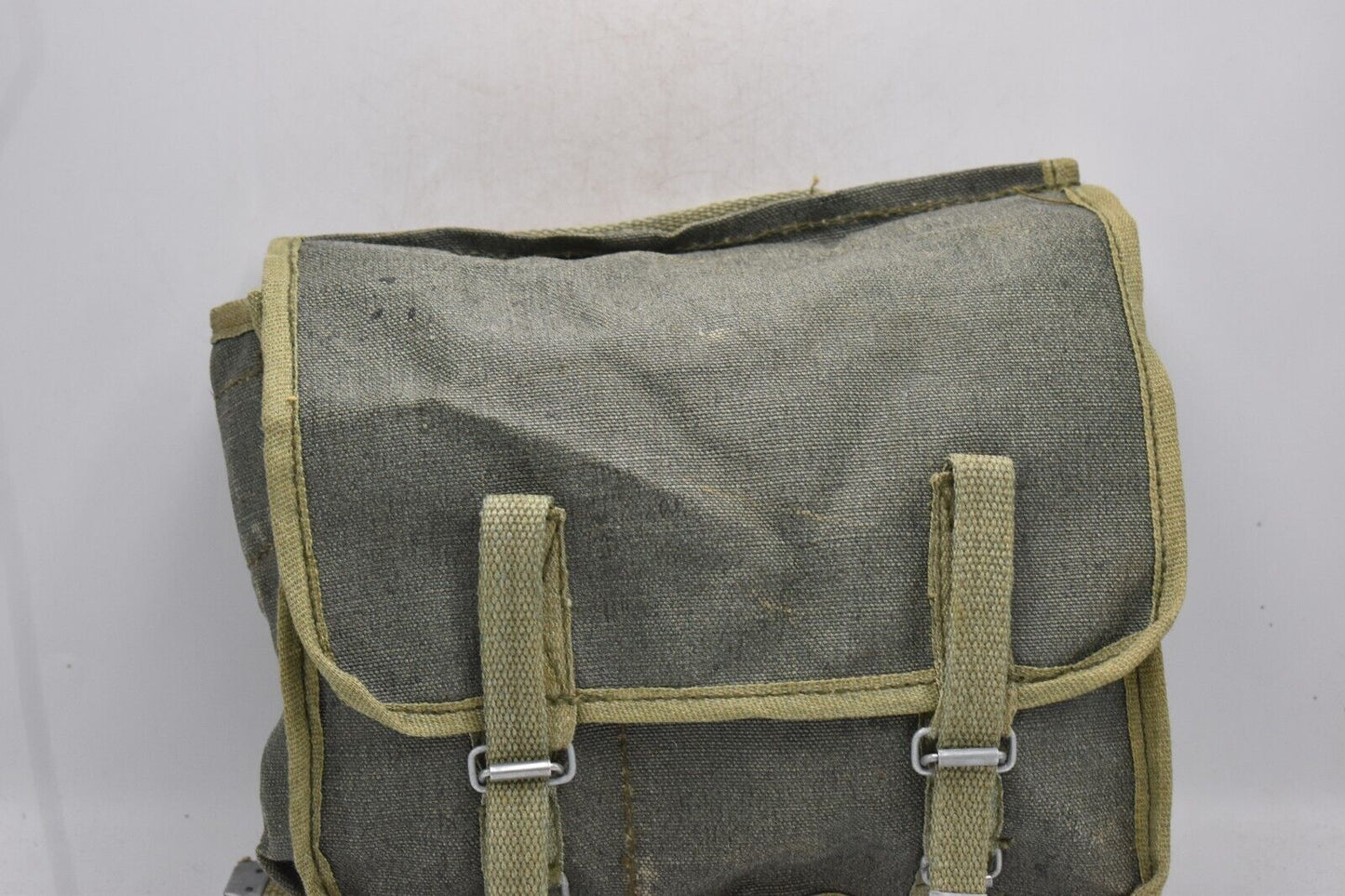 Vintage 1981 Polish Army Canvas Bread Bag – Military Webbing Satchel Haversack