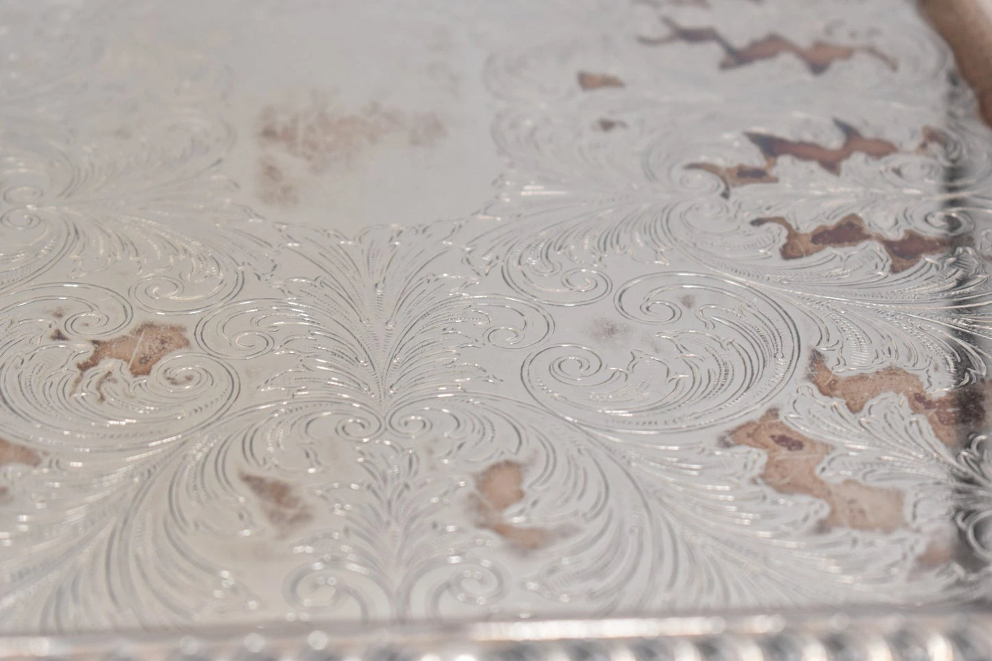 Antique Vintage Silver Plated Extra Large Serving Tray 47cm x 35cm