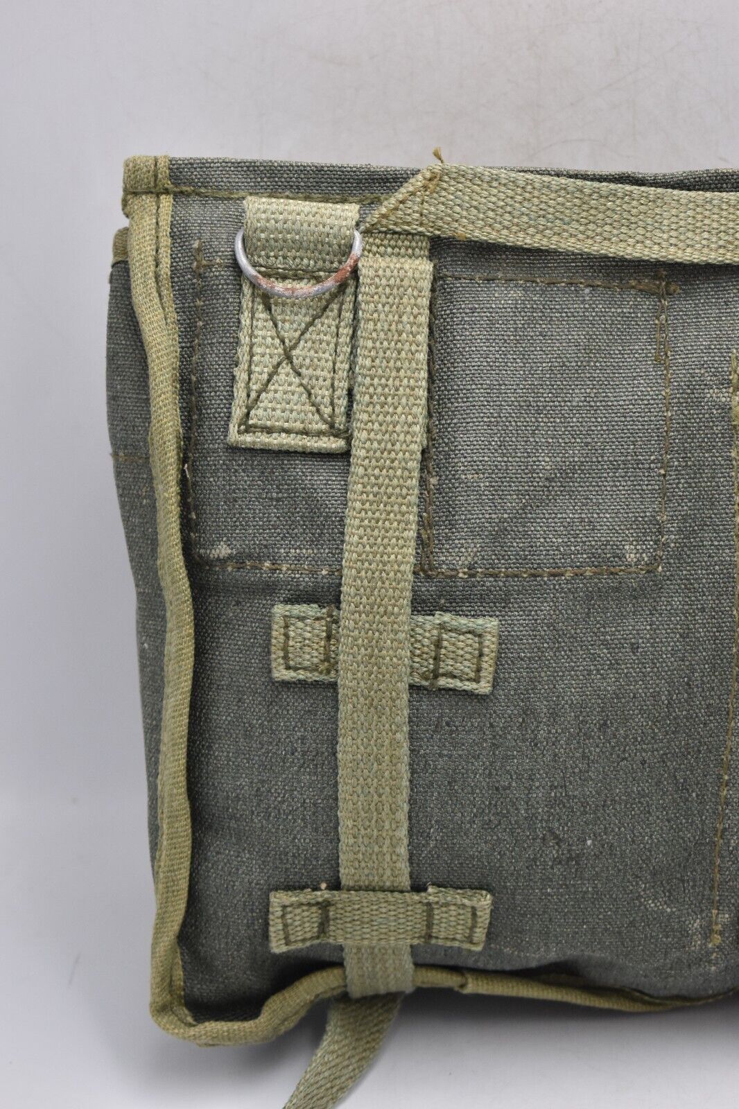 Vintage 1981 Polish Army Canvas Bread Bag – Military Webbing Satchel Haversack