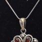 Vintage 925 Sterling Silver & Amber Pendant Necklace – 45cm
