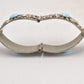 Vintage Sterling Silver and Turquoise Etruscan Revival Cuff Bangle Bracelet