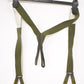 German Army Dark Green Braces with Leather Tabs – Adjustable 110cm – Military