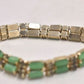 Vintage Gold Tone Green Chalcedony Tennis Bracelet – 18.5cm – Costume Jewellery