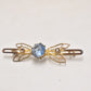 Vintage Gold Tone Butterfly Brooch with Blue Glass Gemstone – Women's Jewellery