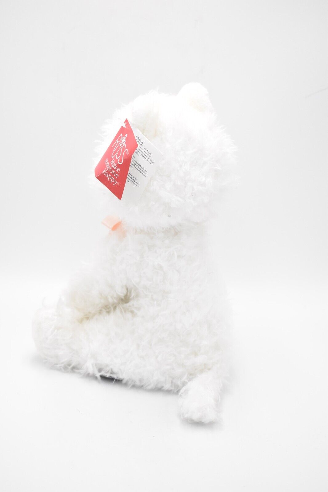 Russ Berrie Fuffi White Cat Teddy Bear Retired Tagged Soft Plush Toy