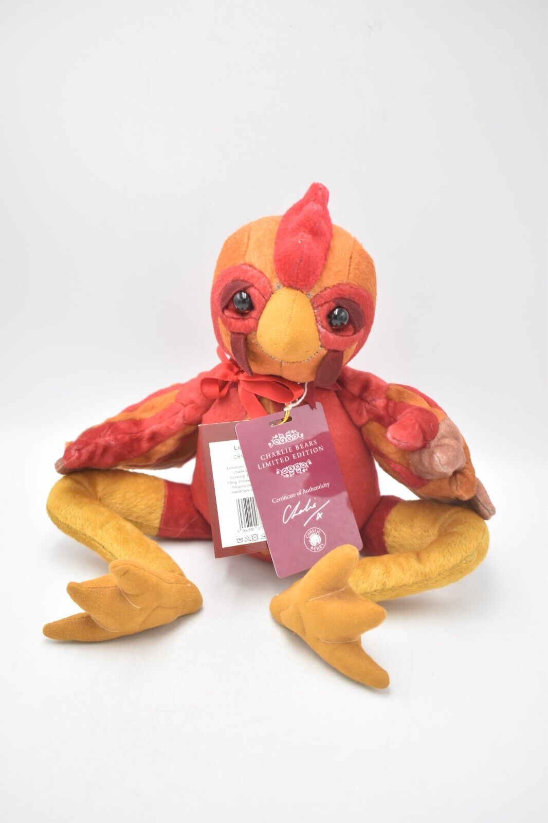 Charlie Bears Lil Red Retired Limited Edition Teddy Bear 22cm Tags Collectible