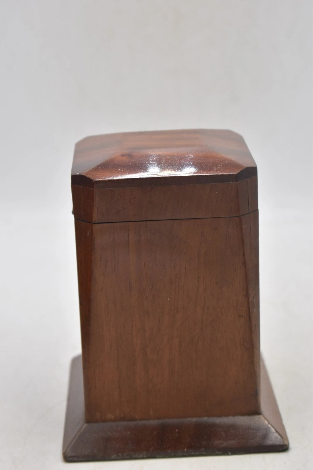 Antique Satinwood Octagonal Single Compartment Tea Caddy 15cm