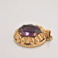 Vintage Amerik K&L 14ct Rolled Gold Amethyst Purple Glass Necklace Pendant