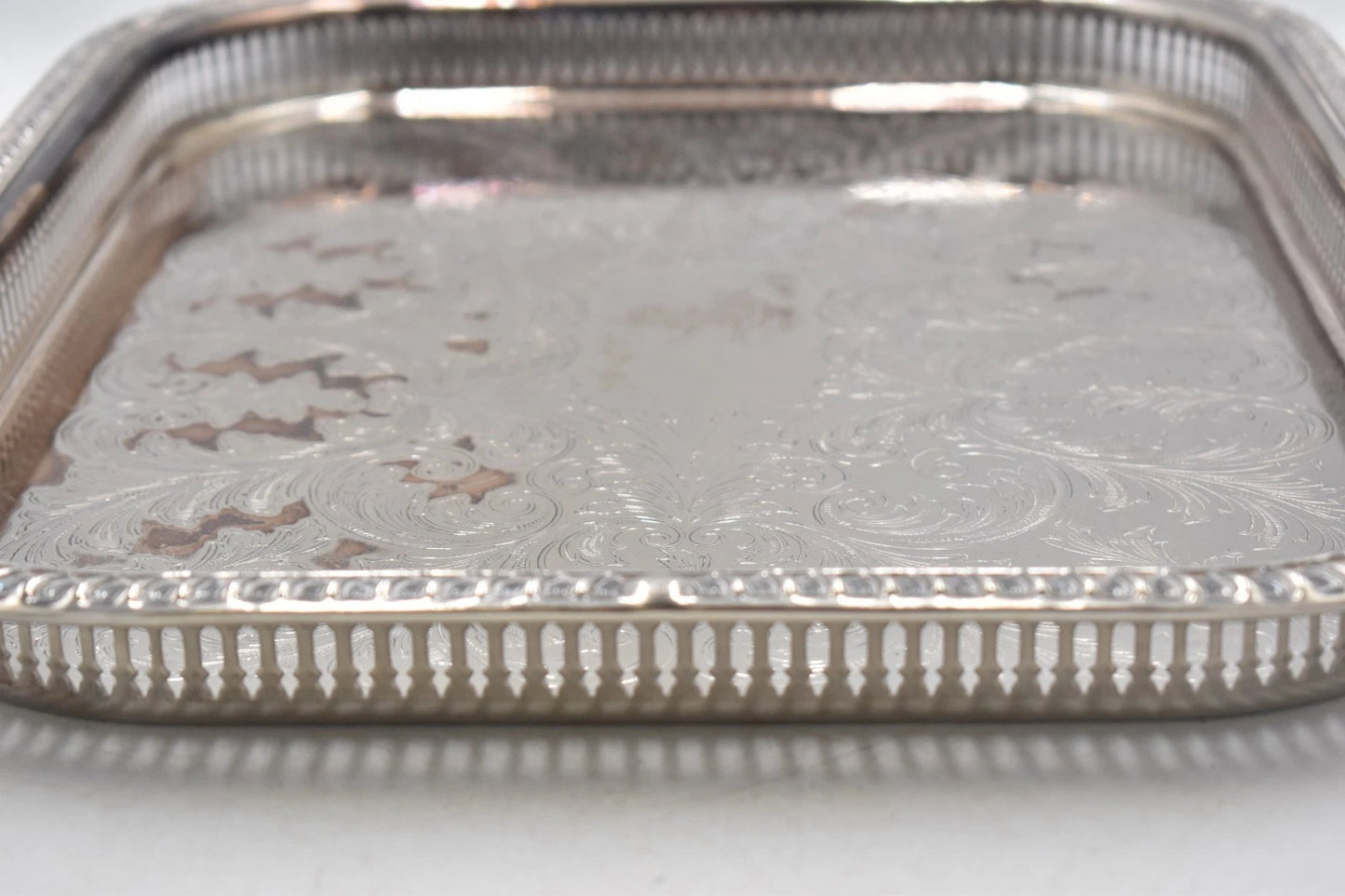 Antique Vintage Silver Plated Extra Large Serving Tray 47cm x 35cm