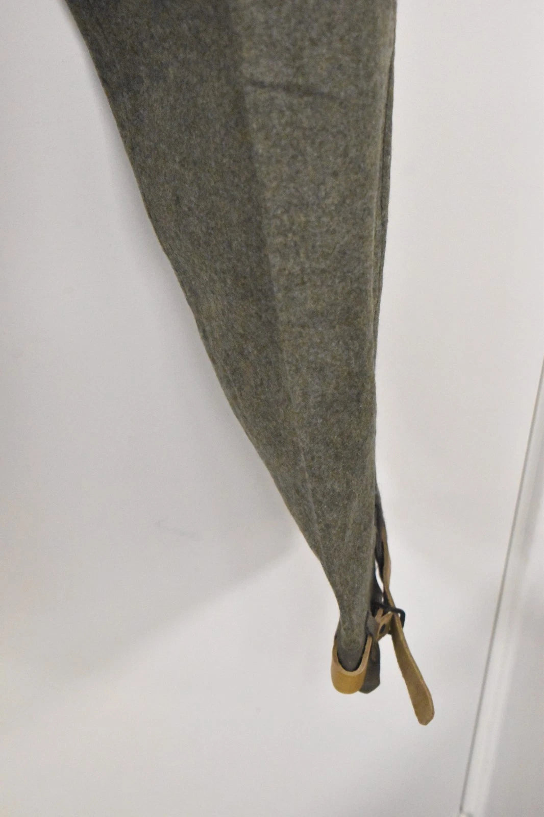 Swedish Army WWII Olive Grey Wool Field Trousers 1940 Leather Straps