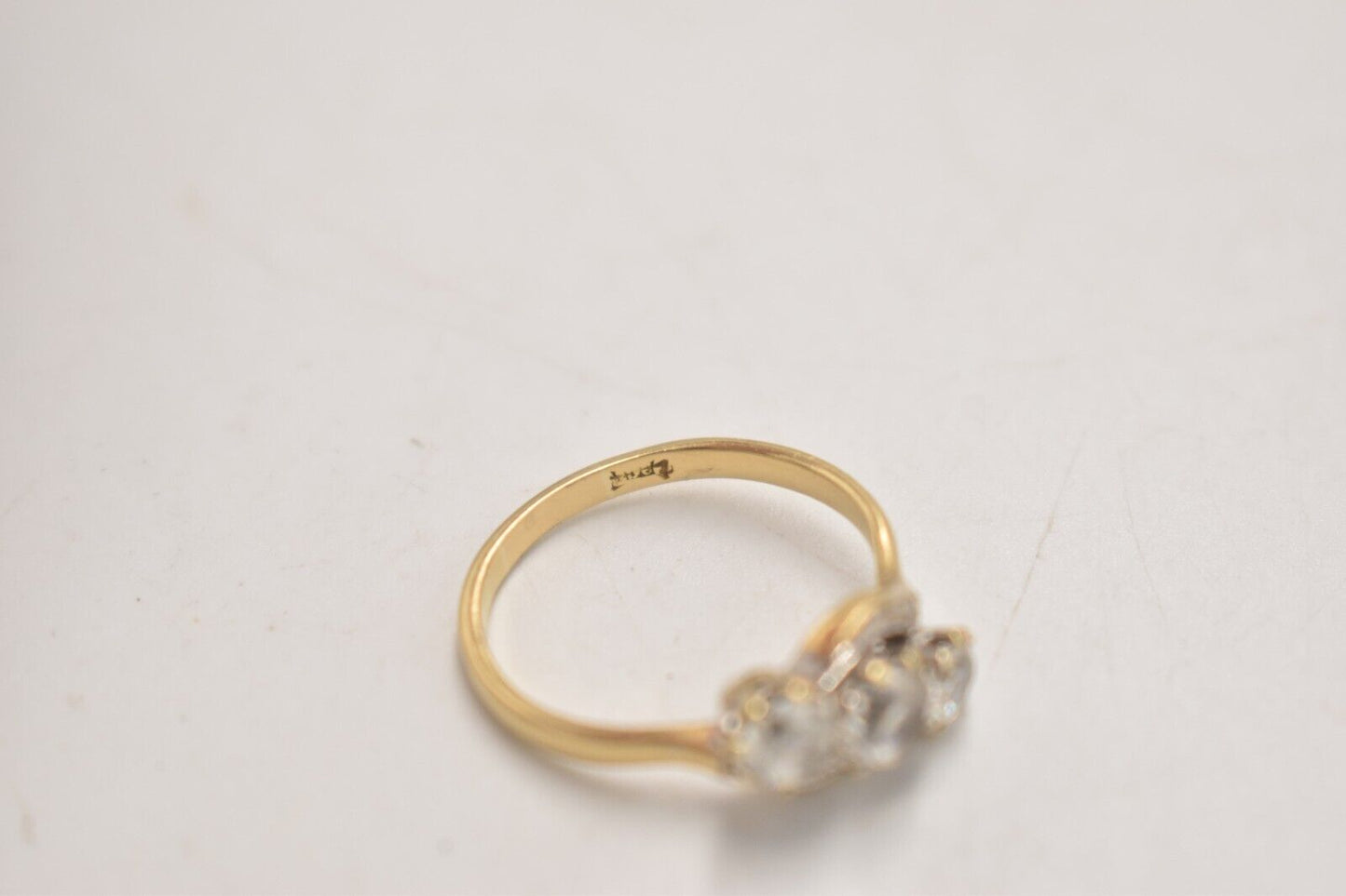 Vintage 14ct Gold Plated Cubic Zirconia Ring – Size R