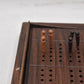 Antique Hand Carved Hardwood Cribbage Board with Storage Box