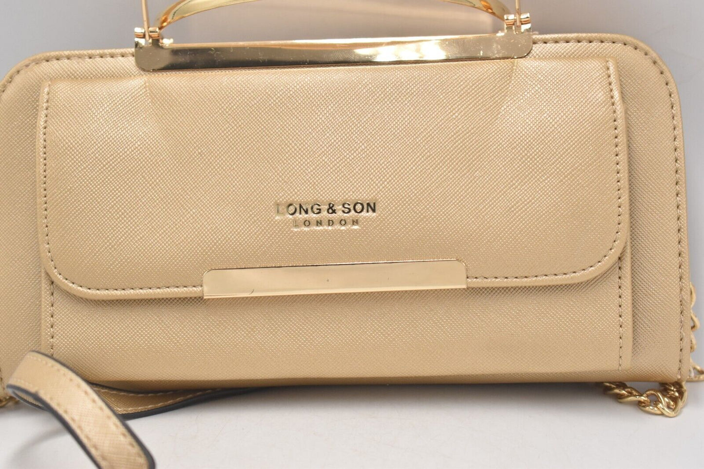 Long & Son London Gold Crossbody Handbag - Metallic Ladies Bag with Strap