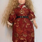 Vintage Alberon Porcelain Doll – Blonde Hair, Blue Eyes, Oriental Dress, 50cm
