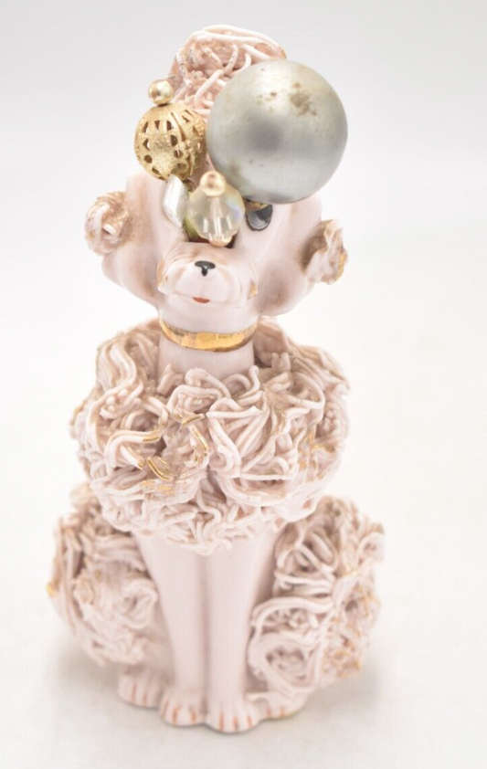 Vintage 1950s Pink Spaghetti Poodle Dog Hat Pin/Scissor Holder Figurine – Retro