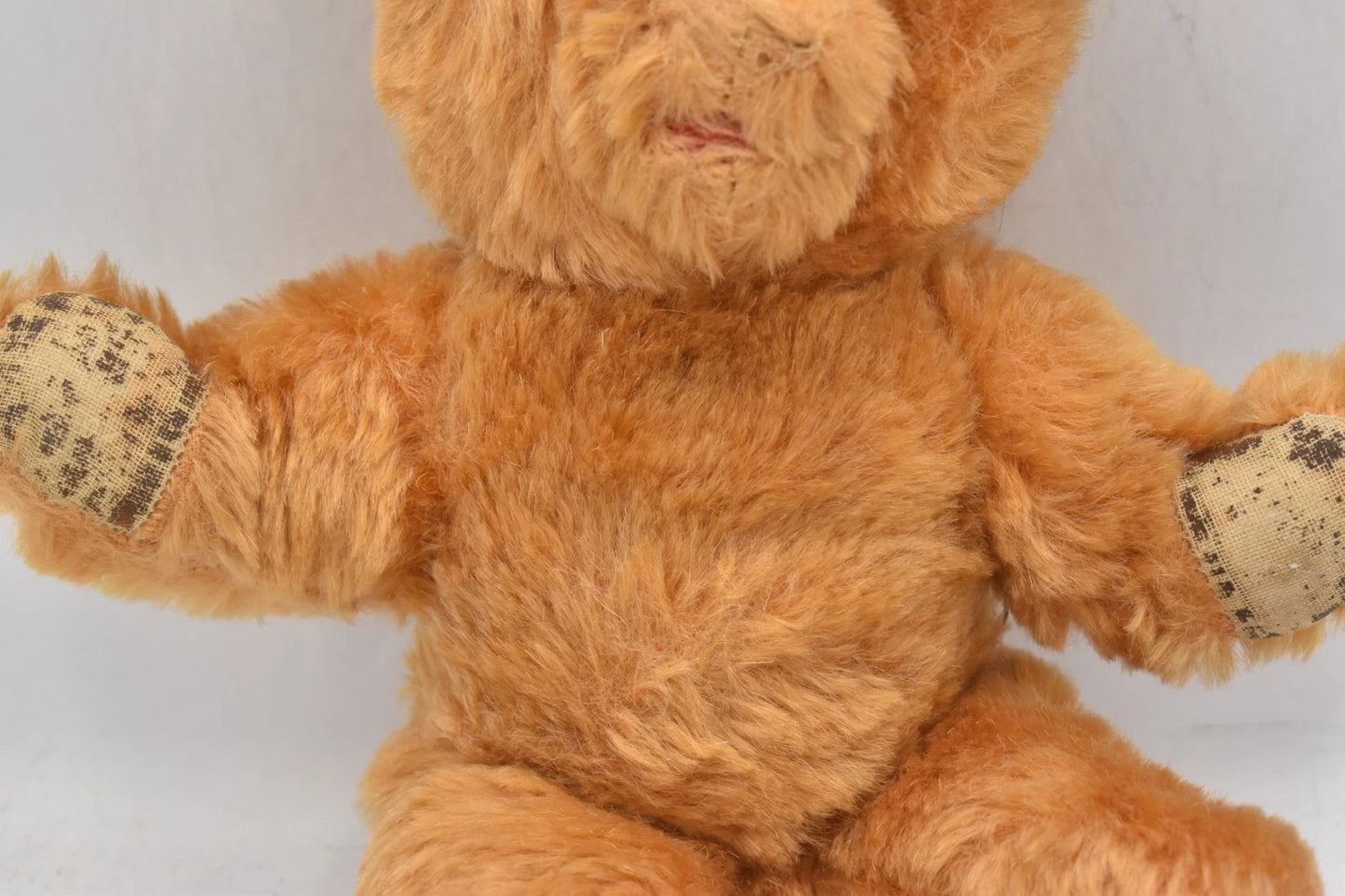 Vintage 1950s Tara Toys Mohair Laughing Teddy Bear Open Mouth Squeaker 28cm