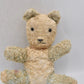 Vintage 1950s English Teddy Bear Blue White Plush Silk Ears Rattle 22cm