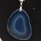 Vintage Sterling Silver 925 & Blue Agate Pendant Necklace – 80cm Chain
