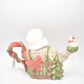Vintage Fitz & Floyd Omnibus Santa’s Toy Factory Teapot – Decorative Christmas