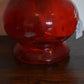 Vintage P&A Risdon Oil Lamp with Eagle Burner USA Ruby Red Glass and White Shade