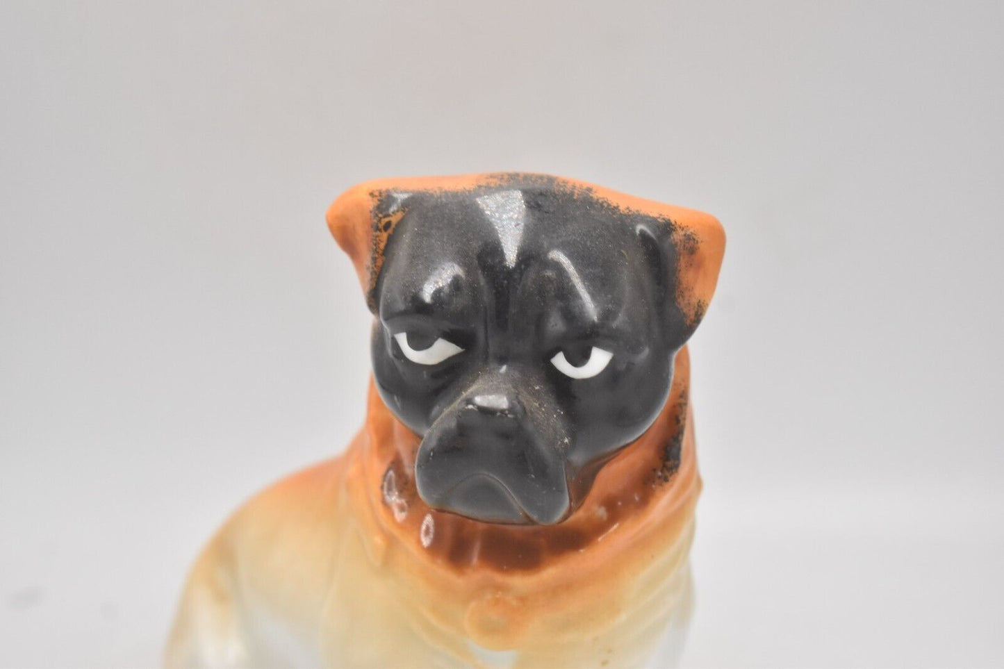 Antique C.1890 Bavarian Monkey Face Pug Figurine by Schmidt & Co Austria