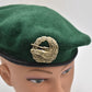 Vintage German Army Green Beret w/ Bundeswehr Panzer Tank Metal Badge – Size 59