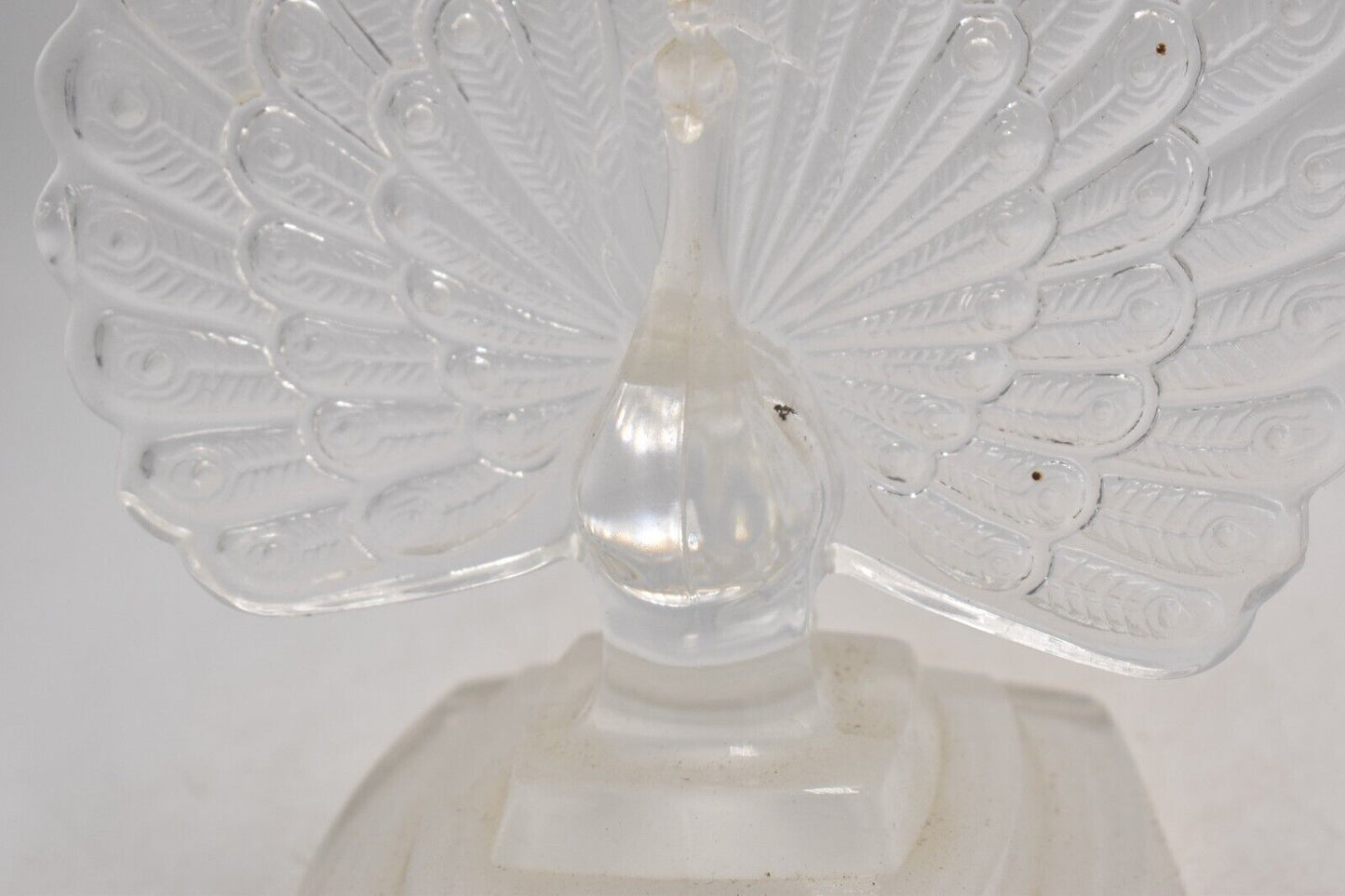Vintage Cristal d’Arques Lead Crystal Peacock Ornament Figurine Clear Glass