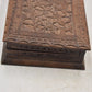 Antique Hand Carved Hardwood Cribbage Board with Storage Box