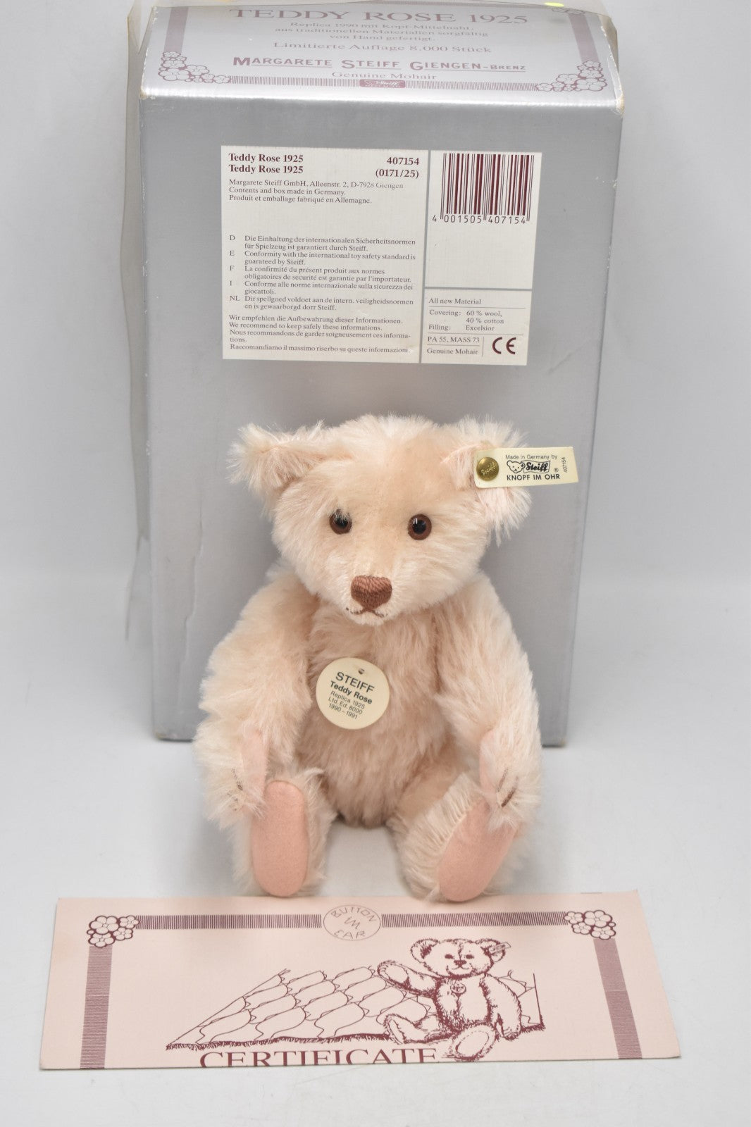 Steiff Teddy Rose Replica 1925 Squeaker 407154 Limited Edition