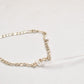 Vintage Sterling Silver 925 Figaro Chain Bracelet - 19cm
