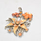 Elegant Floral Necklace Pendant – Enamel & Crystal Flower Design