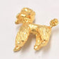 Vintage Gold Metal Poodle Dog Necklace Pendant 9.12g